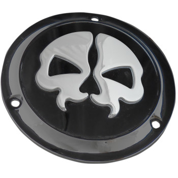 Drag Specialties Black 3-Hole Split Skull Derby Cover 70-98 FL FX
