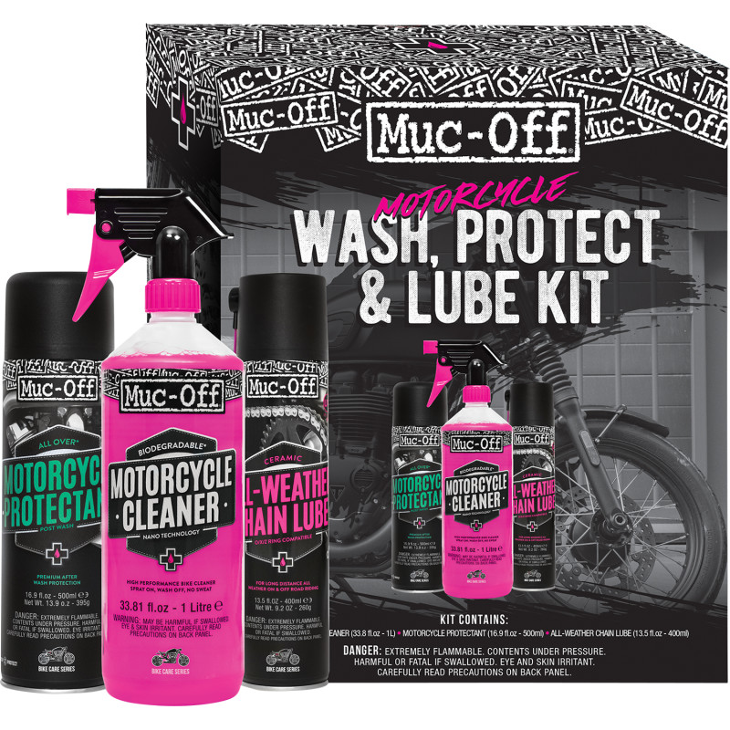MUC-OFF USA Motorcycle Wash, Protect & Lube Kit