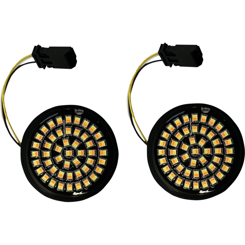 CUSTOM DYNAMICS Genesis® 4 Solid Amber/White (Halo Free) LED Turn Signal Inserts for CVO™