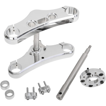 Accutronix TWD349-ESCK8 Wide Glide Triple Tree 3° Chrome Harley Dyna 08-17 49mm