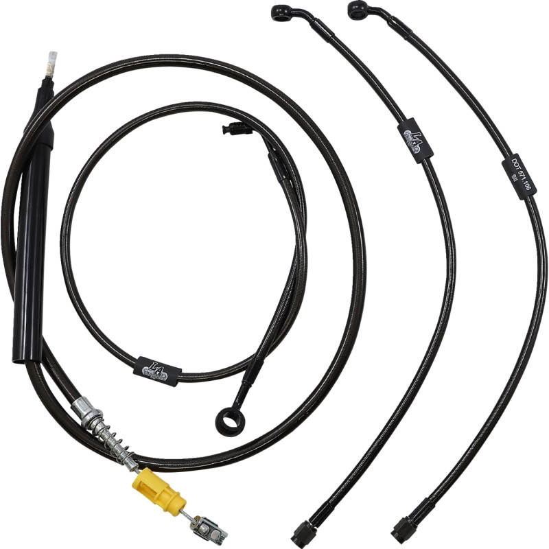 LA CHOPPERS Standard Midnight Braided Handlebar Cable/Brake Line Kit — Ape Hanger - Image 13
