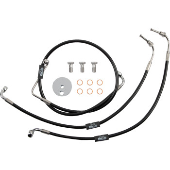 LA Choppers Black Brake Line Kit 18-20" Bars 08-17 FXDF w/o ABS Made in USA
