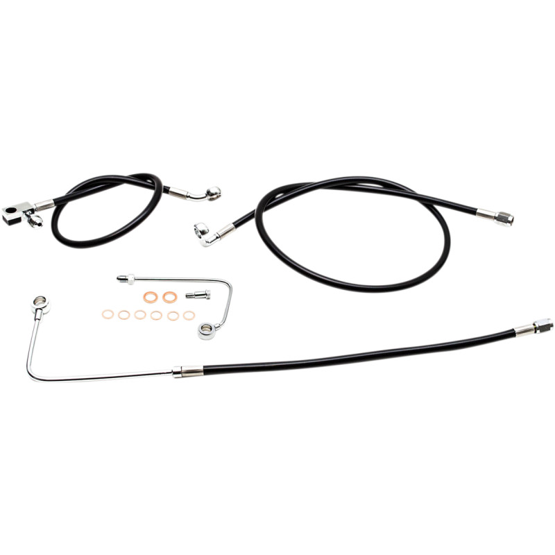 LA CHOPPERS Black Braided Brake Line Kit - Image 8