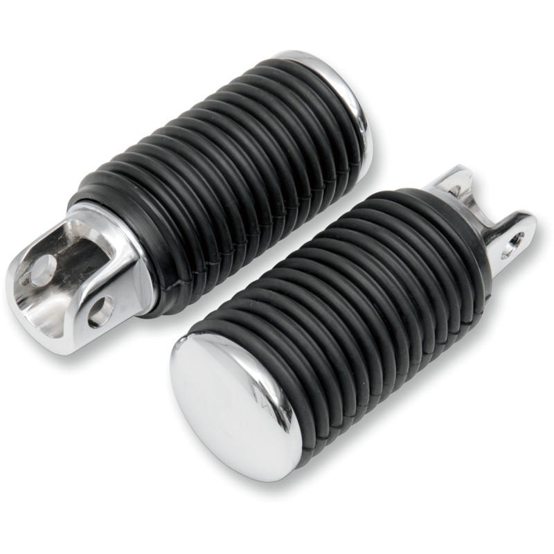 DRAG SPECIALTIES Chrome Foot Pegs with Rubber Sleeves — Pair