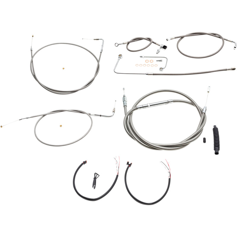 LA CHOPPERS Complete Stainless Braided Handlebar Cable/Brake Line Kit — Cable Kit - Image 8