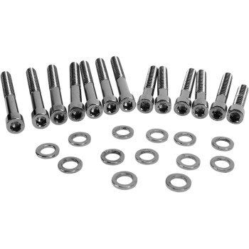 2004-2021 Harley XL Smooth Black/Chrome Cam Cover Bolt Kit