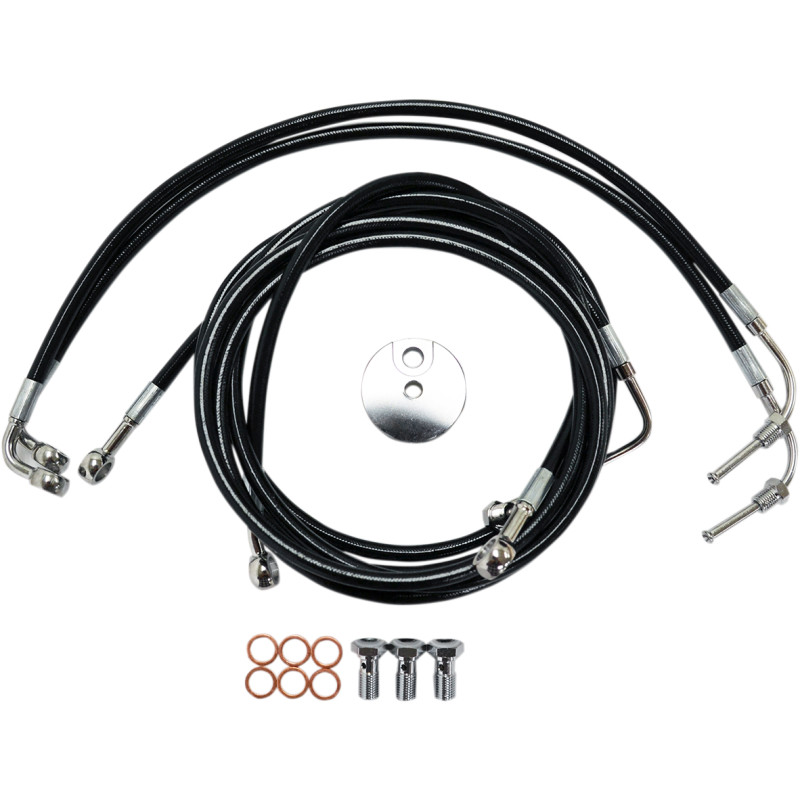 LA CHOPPERS Black Braided Brake Line Kit - Image 5
