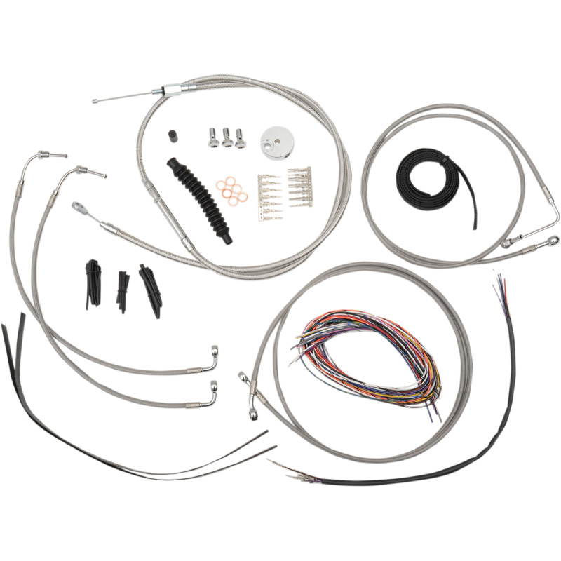 LA CHOPPERS Complete Stainless Braided Handlebar Cable/Brake Line Kit — Cable Kit - Image 3