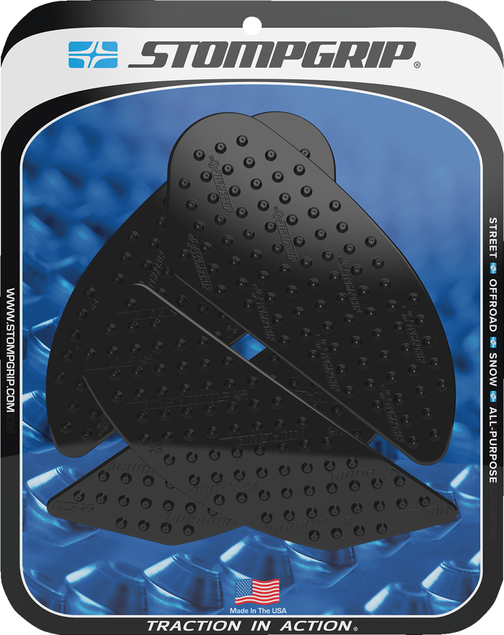 Stompgrip Tank Grips — Volcano — Black — Kawasaki — Ninja '18-'23