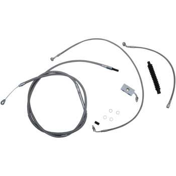LA Choppers Stainless Complete Cable/Brake Line Kit 15-17" Bars 18-22 Softail