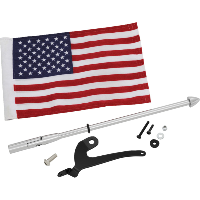 SHOW CHROME Flag Pole For Can-Am RT with US Flag