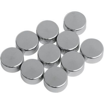 Bolt Covers - Hex - 5/8" - Chrome - 10 Pack for Harley - Chrome Drag