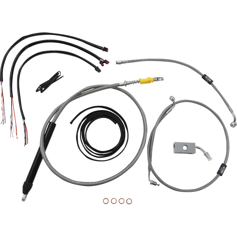 LA CHOPPERS Complete Stainless Braided Handlebar Cable/Brake Line Kit — Cable Kit - Image 16