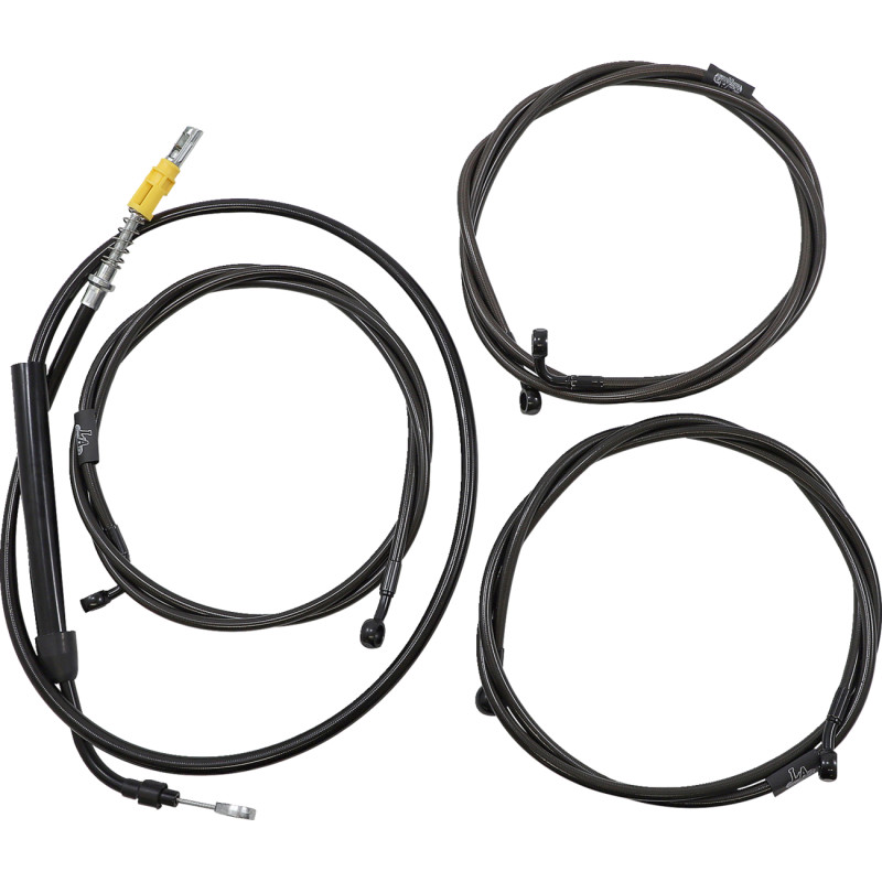LA CHOPPERS Complete Midnight Braided Handlebar Cable/Brake Line Kit — Standard - Image 20