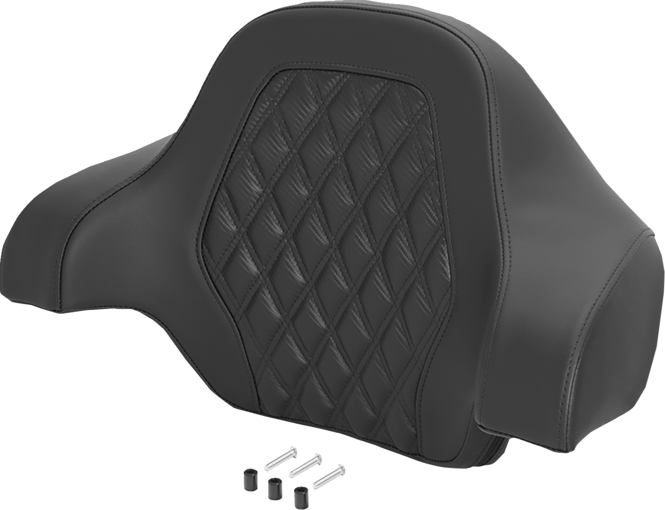 Saddlemen Deluxe Tour Pack Sissy Bar Pad — Carbon Fiber — Black Lattice Stitch