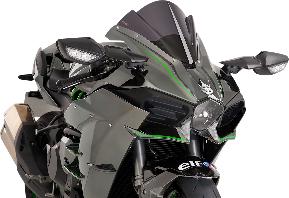 Puig Hi-Tech Parts Race Windscreen — 13" — Dark Smoke — Ninja