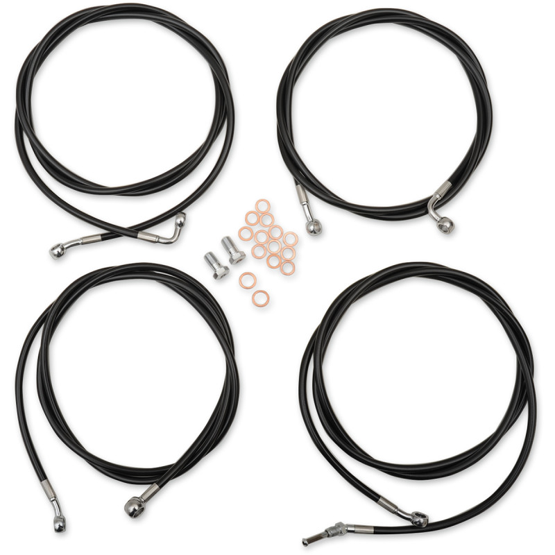 LA CHOPPERS Standard Black Vinyl Handlebar Cable/Brake Line Kit — Ape Hanger - Image 11