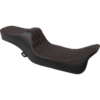Predator III Seat - Extended Reach - Double Diamnd - Red Stitching - FLH/FLT '08-'24