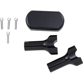 LA Choppers Solid 1" Handlebar 4" Riser & Top Clamp Kit Black Made in the USA