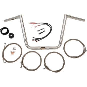 LA Choppers 1-1/4" Ape Hanger Handlebar Kit Chrome 10" Rise Made in USA