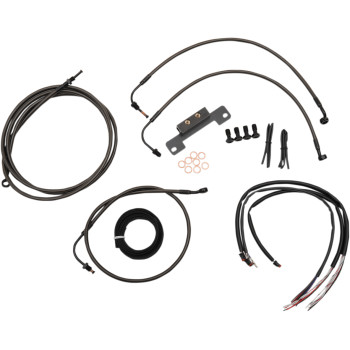 LA Choppers Complete Midnight Cable/Brake Line Kit 15-17" Bars 14-15 FLHX