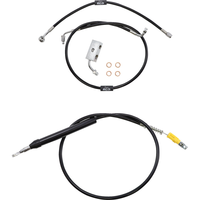 LA CHOPPERS Standard Black Vinyl Handlebar Cable/Brake Line Kit — Ape Hanger - Image 16