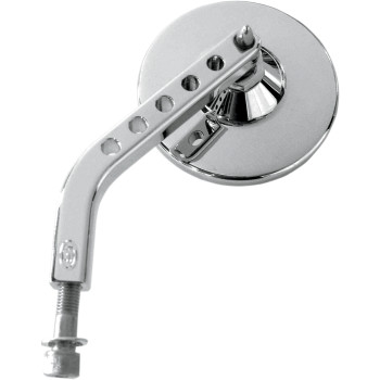 Chrome Left Side View 3-1/4" Round Mirror CNC machined Made in the USA