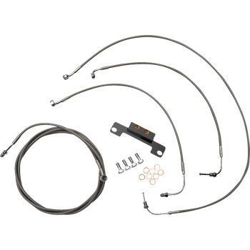 LA Choppers Stainless Standard Brake Line Kit Stock Apes 21-22 FLH