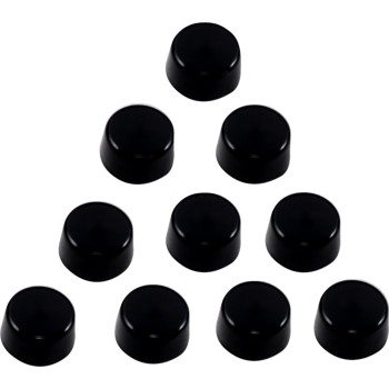 Bolt Covers - Hex - Side Cut - 7/16" - Black - 10 Pack for Harley - Black Drag
