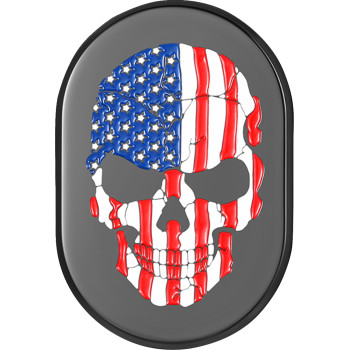 Antenna Cover - Left Rear Fender - American Flag Skull - Black