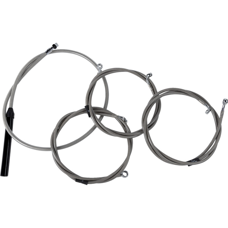 LA CHOPPERS Complete Stainless Braided Handlebar Cable/Brake Line Kit — Cable Kit - Image 25