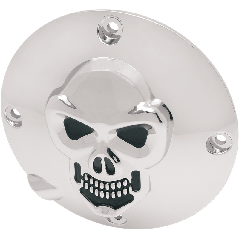 DRAG SPECIALTIES Chrome 3-D Skull Derby Cover