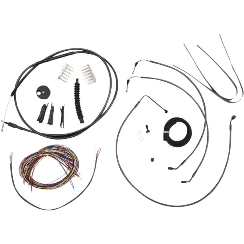 LA CHOPPERS Complete Midnight Braided Handlebar Cable/Brake Line Kit — Standard - Image 12