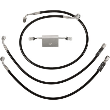 LA Choppers Black Brake Line Kit 15-17" Bars 18-24 FX ABS