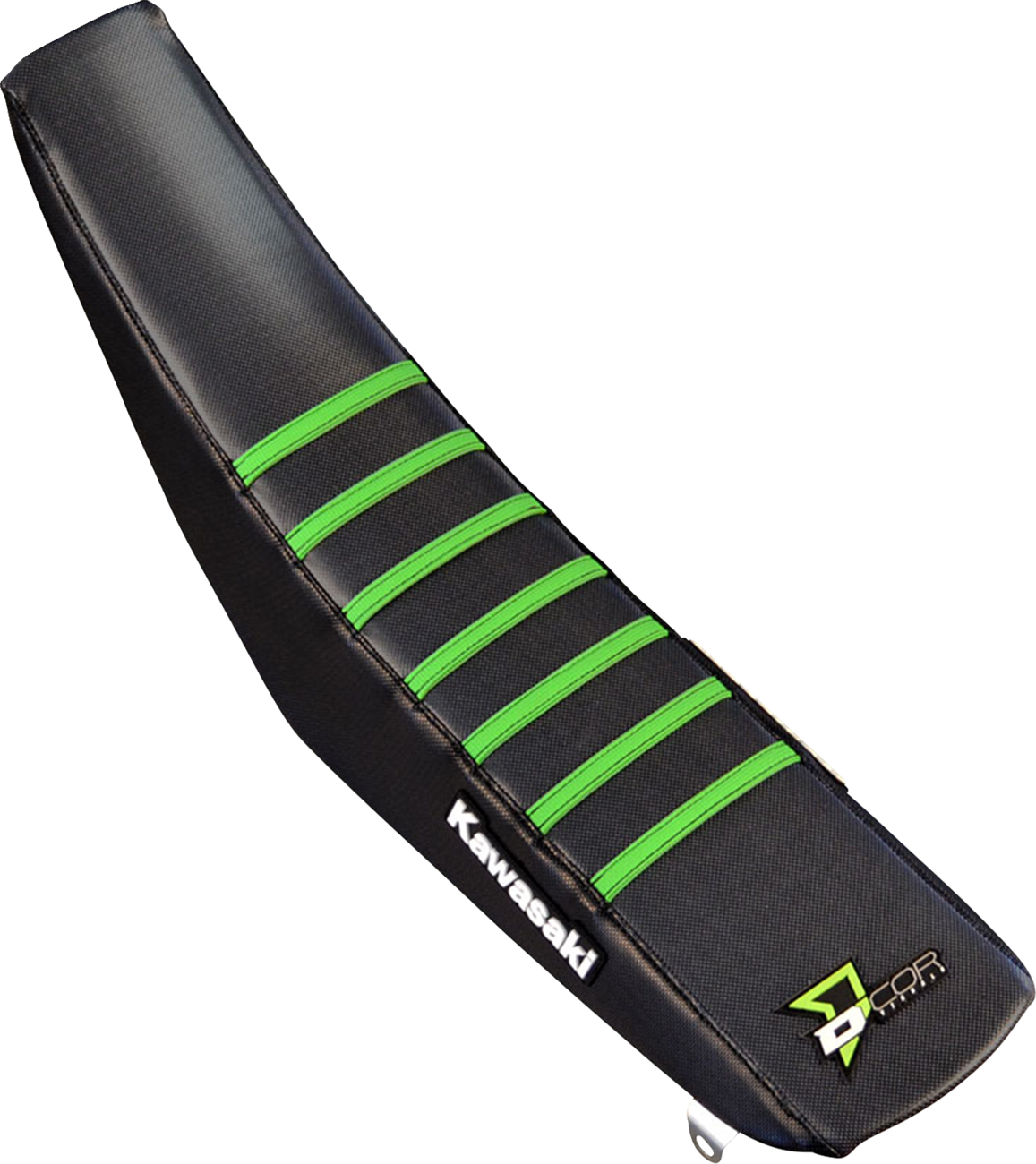D'COR Visuals Seat Cover — Black/Green — KL/X '00-'26