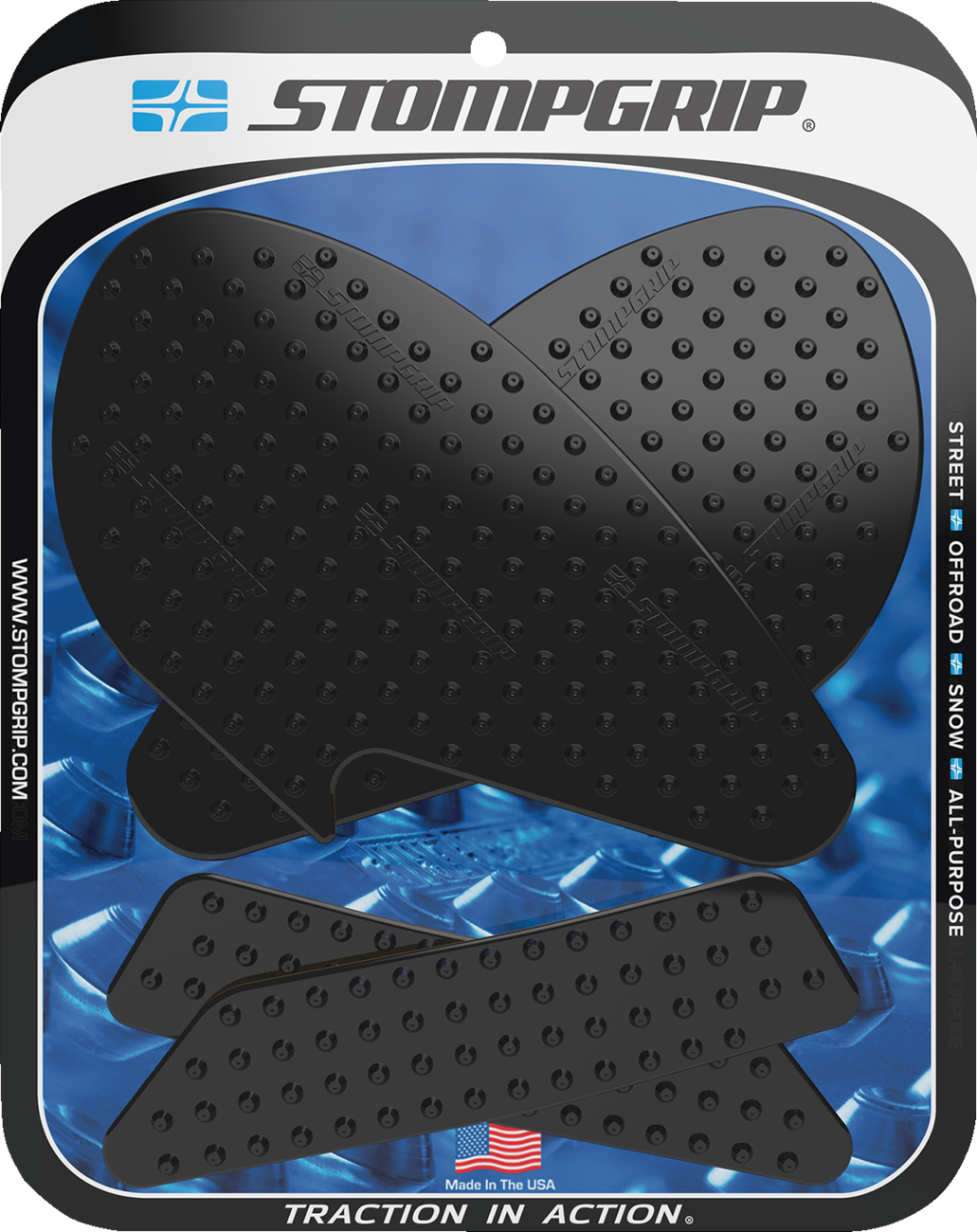 Stompgrip Tank Grips — Volcano — Black — Yamaha — YZF '19-'25