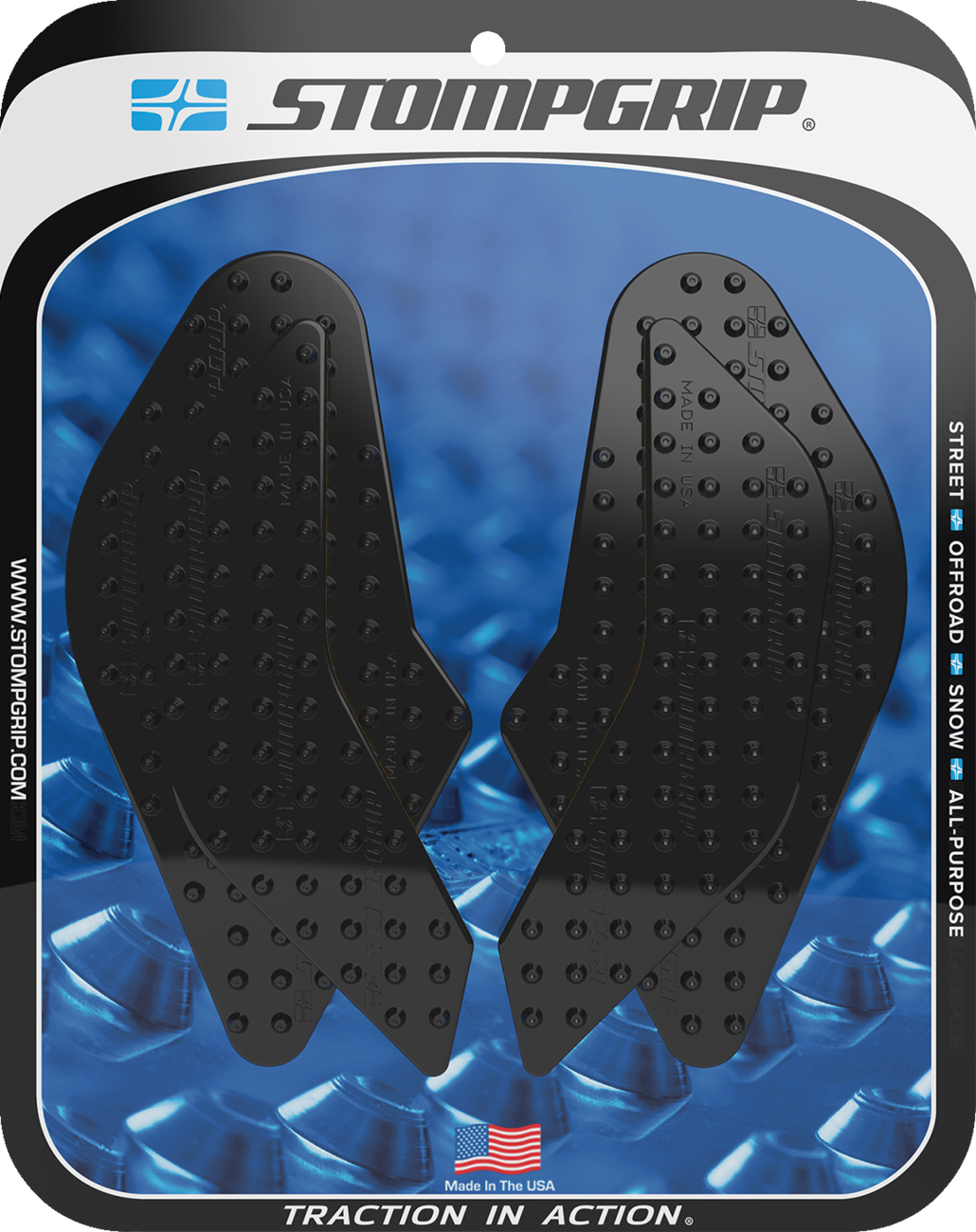 Stompgrip Tank Grips — Volcano — Black — Suzuki — GS '24-'25