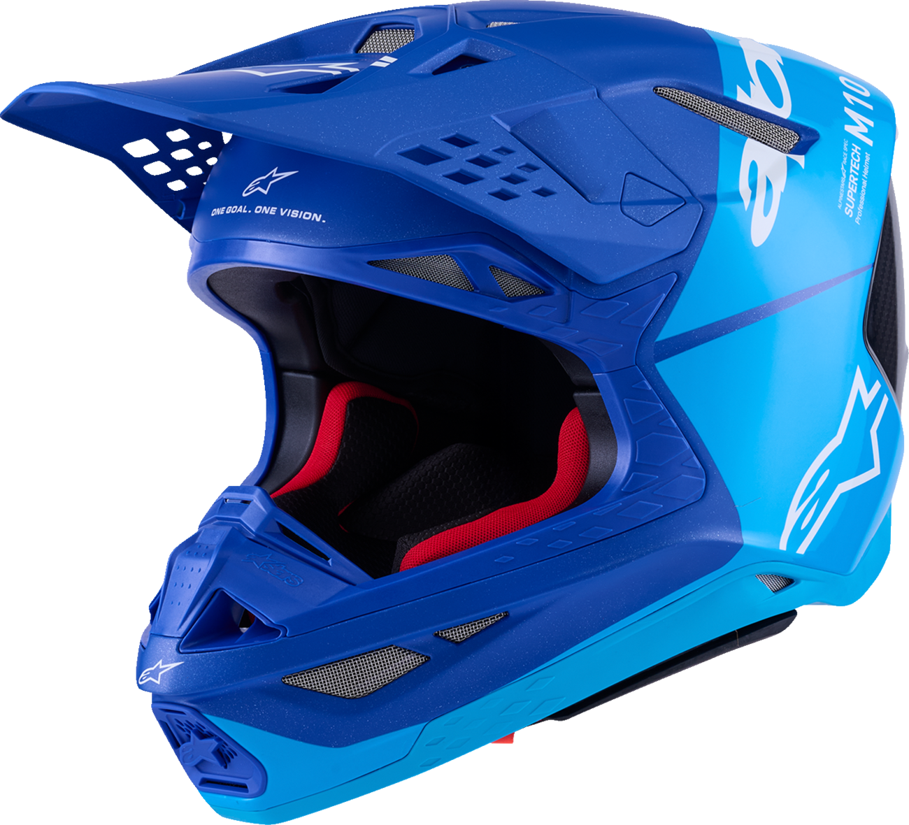 Alpinestars Supertech M10 Helmet — Flood — MIPS® — Blue/Black Carbon — 2XL