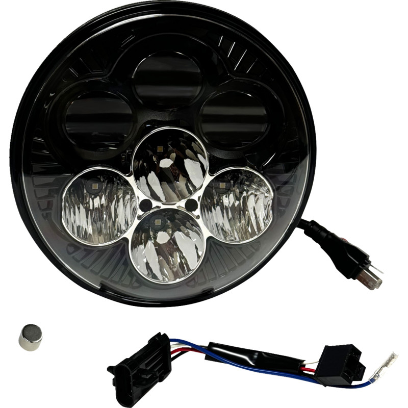 CUSTOM DYNAMICS Shark Demon® 7” Round LED Headlight with Color Changing Backlight