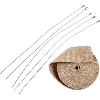 Exhaust Heat Wrap Kit with Ties - Tan - 2" x 25'