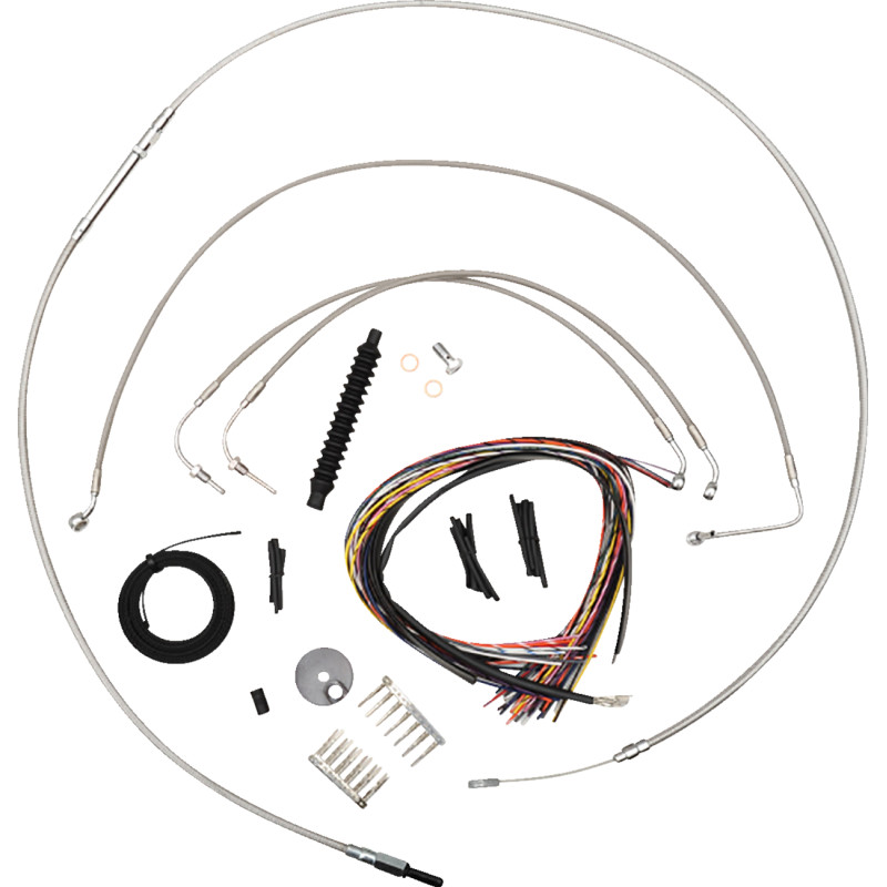LA CHOPPERS Complete Stainless Braided Handlebar Cable/Brake Line Kit — Cable Kit - Image 14