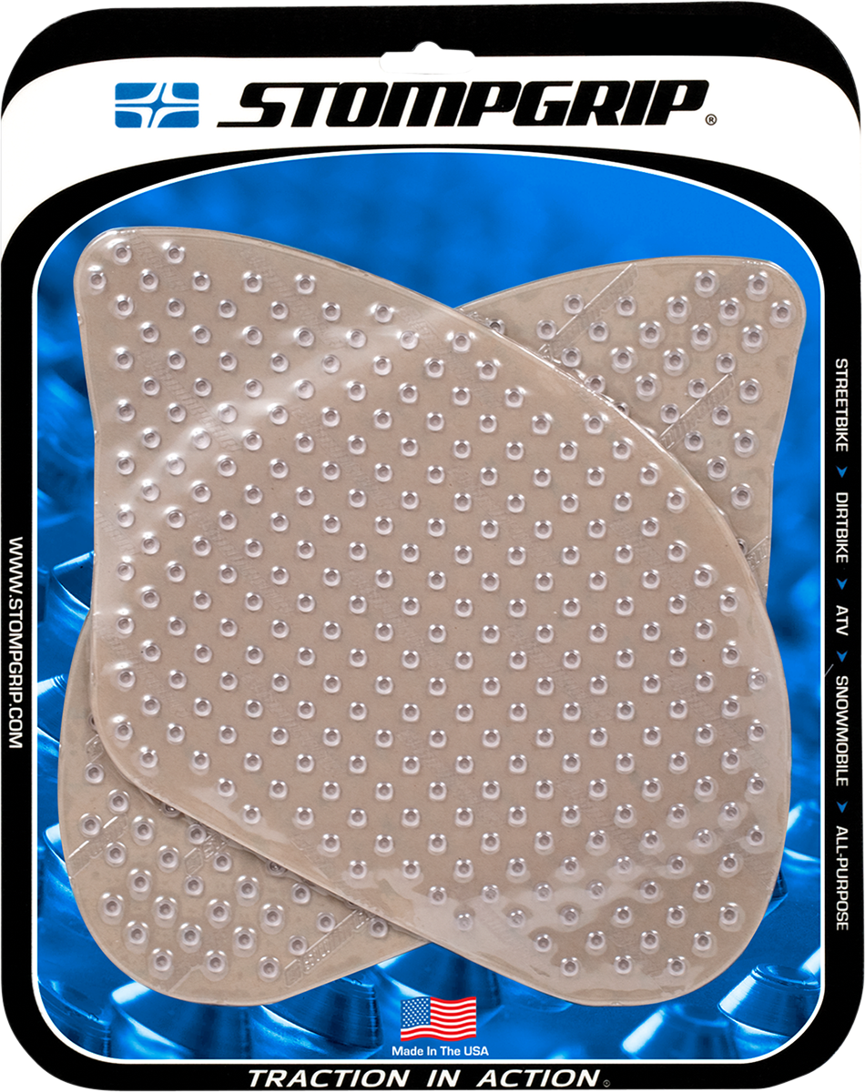 Stompgrip Tank Grips — Volcano — Clear — Suzuki — GS '00-'20