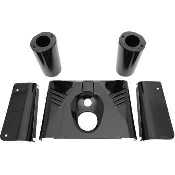 1986-2017 Harley FL Fork Tins Drag Specialties Gloss Black - Ribbed