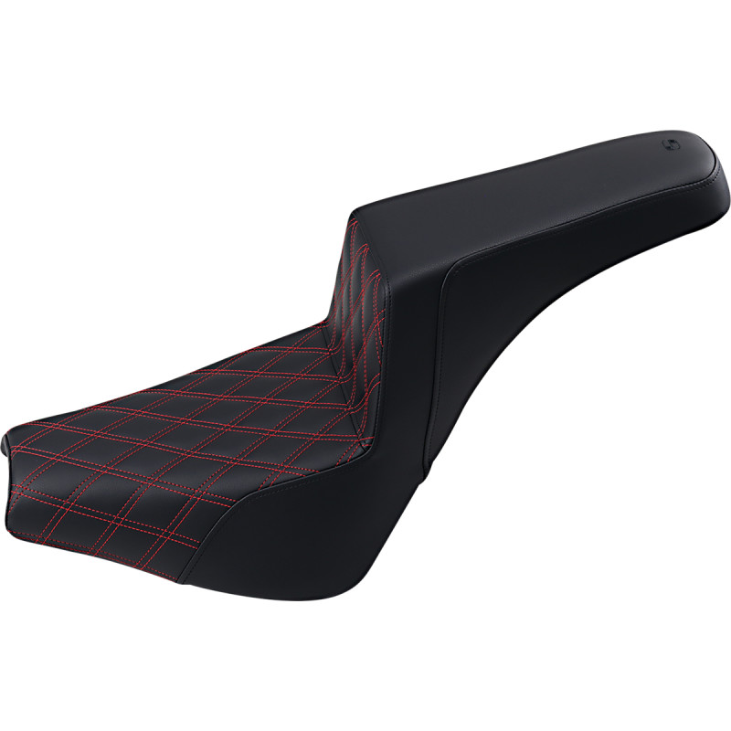 SADDLEMEN Step-Up Seat — Front Lattice Stitch/Red Stitching