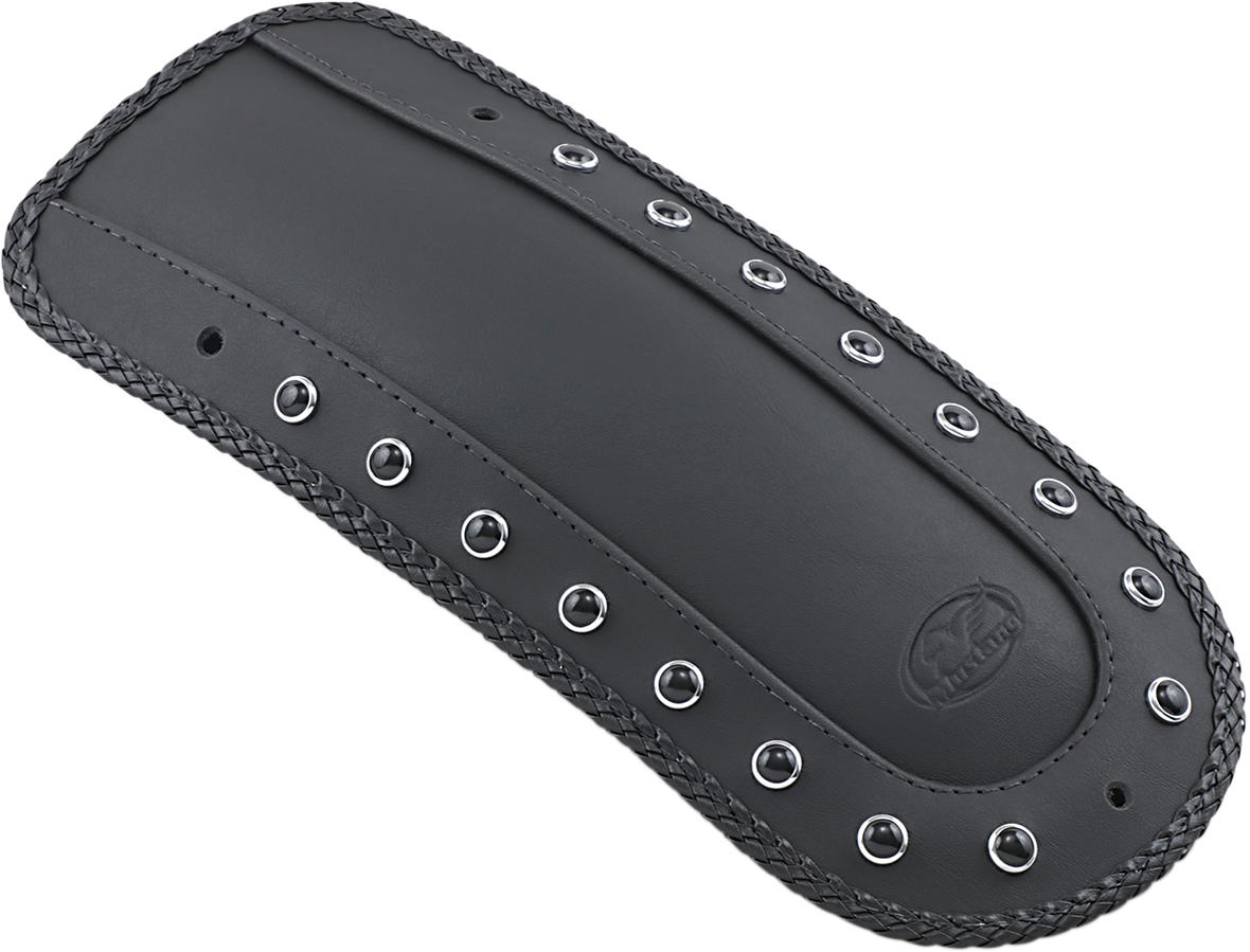 Mustang Fender Bib — Smooth Black Pearl-Centered Studded — Black — HD Touring '97-'21