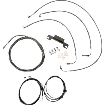 LA Choppers Stainless Complete Plug-and-Play Cable Kit Stock Bars 21-22 FLH ABS