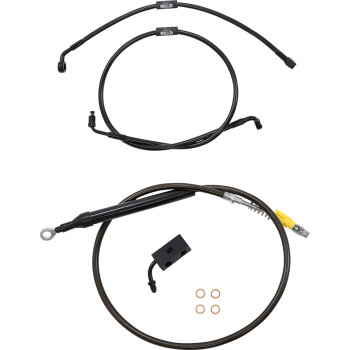 LA Choppers Midnight Standard Brake Line Kit 15-17" Apes 18-22 Softail