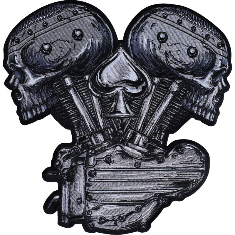 LETHAL THREAT Metal and Mayhem V-Twin Skull Embroidered Patch
