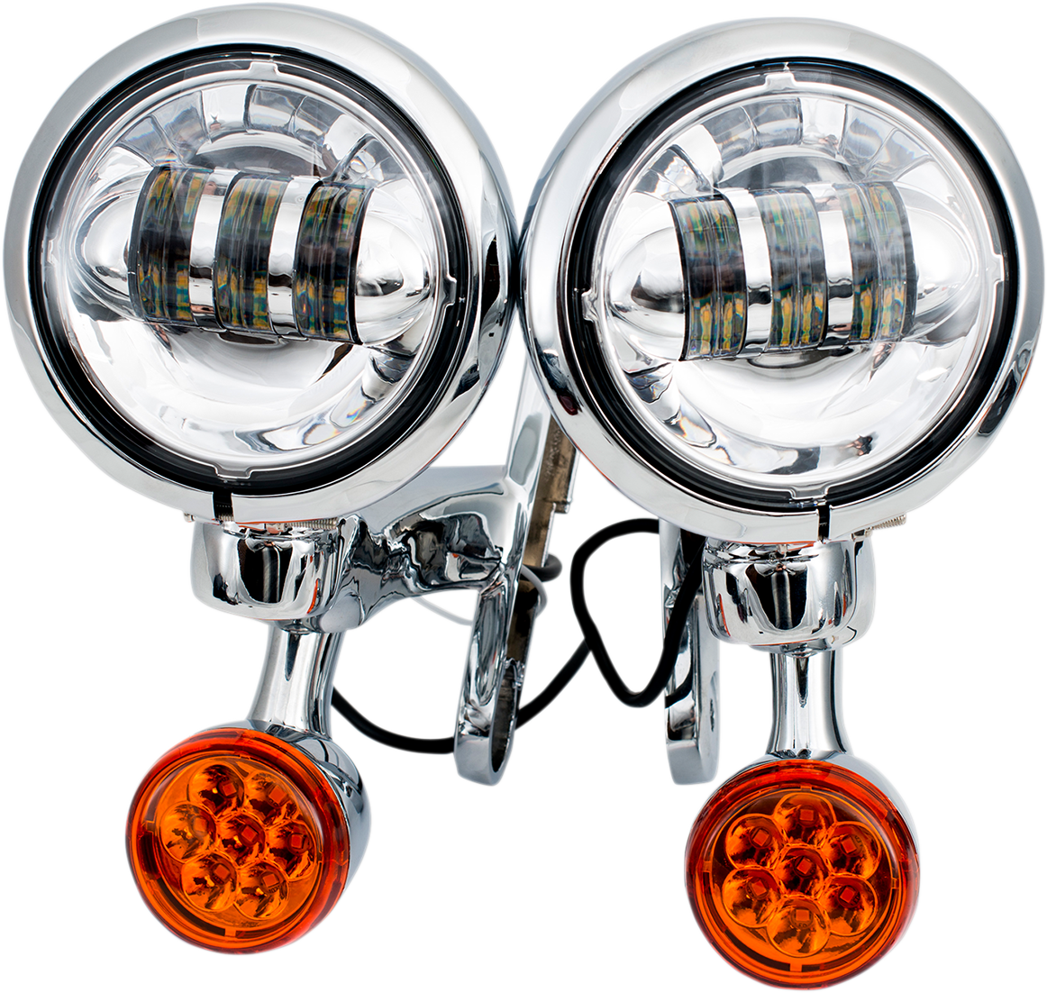 Rivco Products Turn/Run Lights — LED — 4-1/2" — Chrome/Chrome