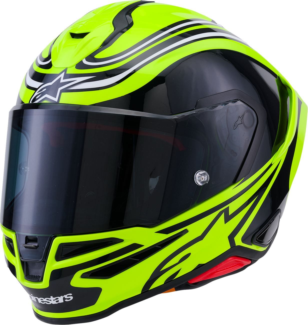 Alpinestars Supertech R7 Helmet — Zeal — 22.06 — Gloss Yellow Fluo/Black/White — Medium